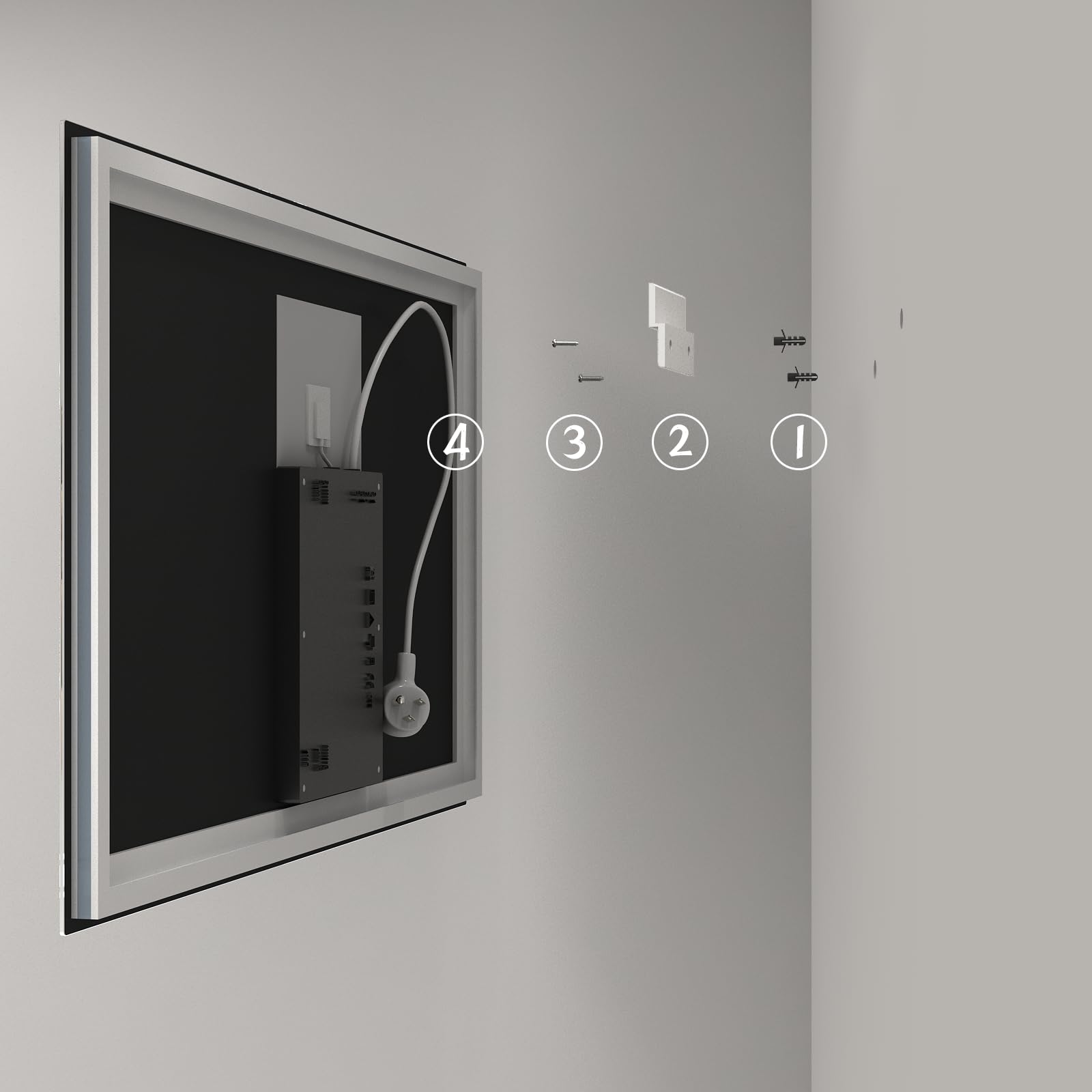 40x24 Inch LED Bathroom Mirror with Dimmable Lights - Anti-Fog, Shatterproof Vanity Mirror with Backlit & Front Lighting for Wall Mount (Horizontal/Vertical) - Perfect for Makeup, Shaving & Home Decor