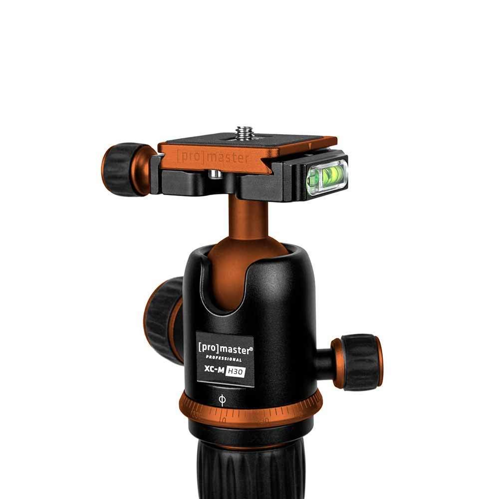ProMaster XC-M 525K Professional Camera Tripod Kit with Ball Head - Heavy Duty Orange Aluminum Tripod for DSLR & Mirrorless Cameras - Perfect for Travel, Photography & Videography
