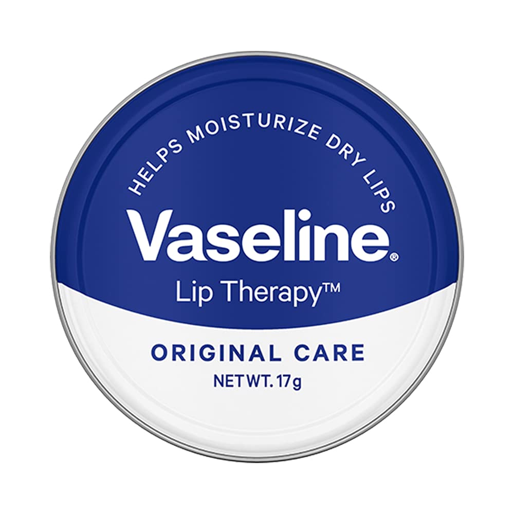 Vaseline Original Lip Therapy Tin - 17G Moisturizing Lip Balm for Dry & Chapped Lips - Pack of 1 - Perfect for Winter Care & Daily Hydration
