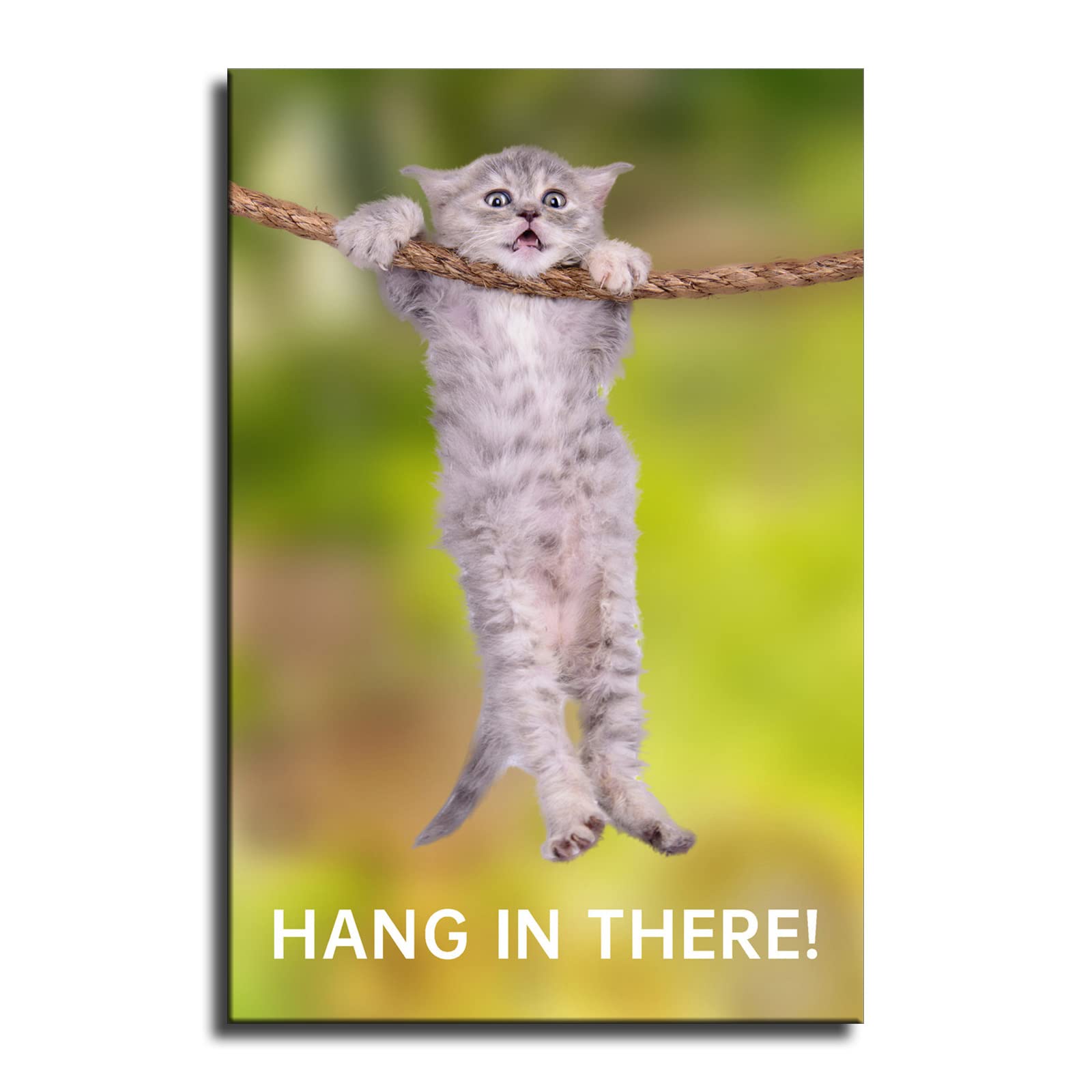 Funny Motivational Cat Poster - 'Hang In There' Inspirational Wall Art for Home & Office Decor (16x24 Inch, Unframed) - Perfect for Living Rooms, Bedrooms & Workspaces