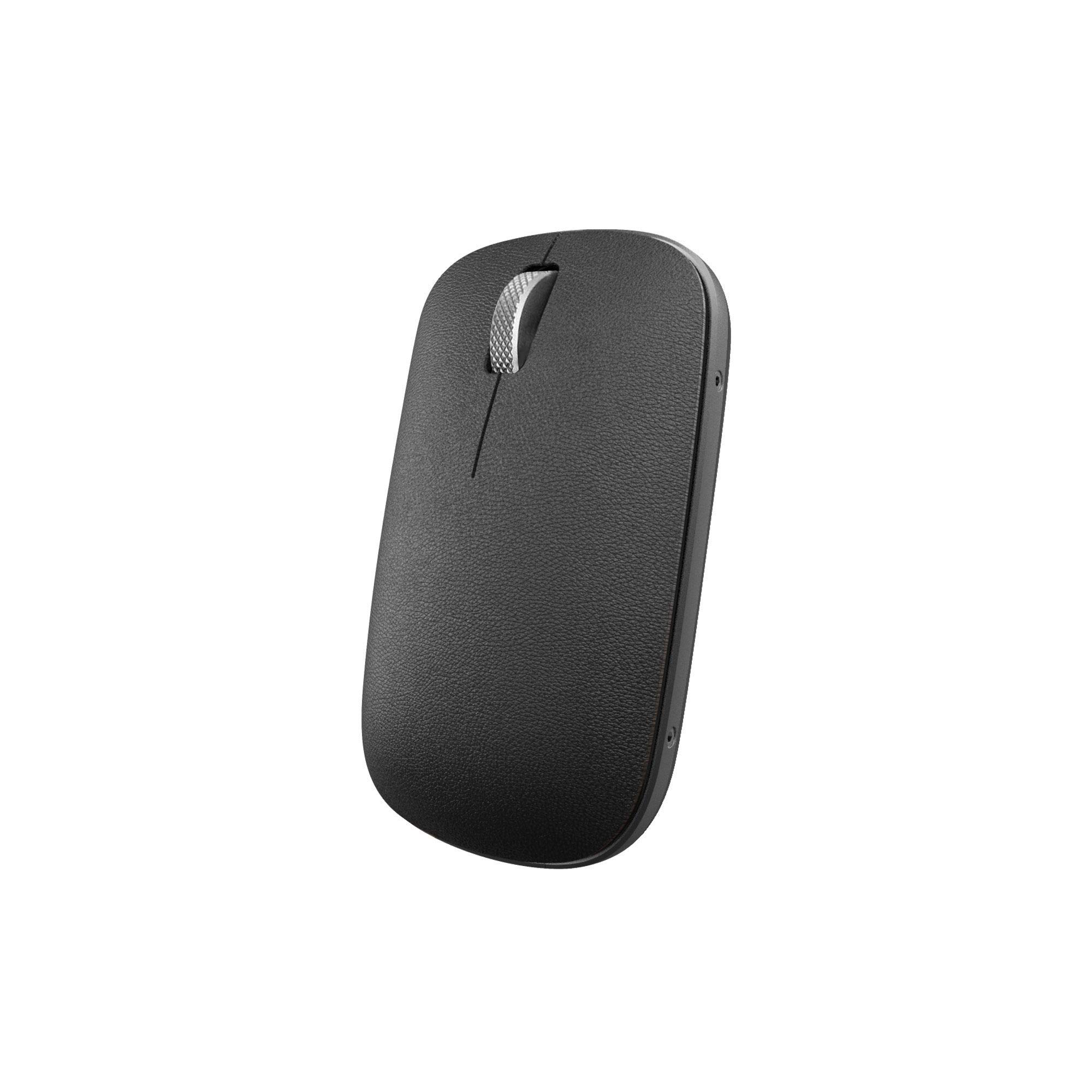 Azio Retro Classic Bluetooth Mouse (Gunmetal) - Wireless Genuine Leather Mouse with Pixart Precision Tracker for Mac, PC, Laptop - Perfect for Office, Home & Travel Use