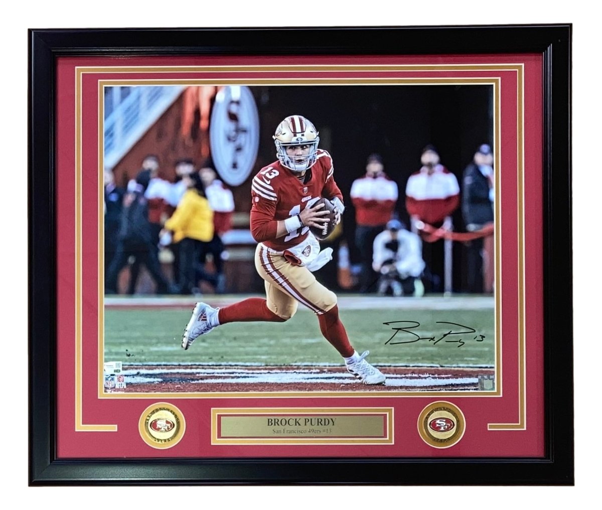 Brock Purdy Autographed Framed 16x20 San Francisco 49ers Photo - Limited Edition NFL Memorabilia - Perfect for Home Office, Man Cave, or Sports Fan Gift