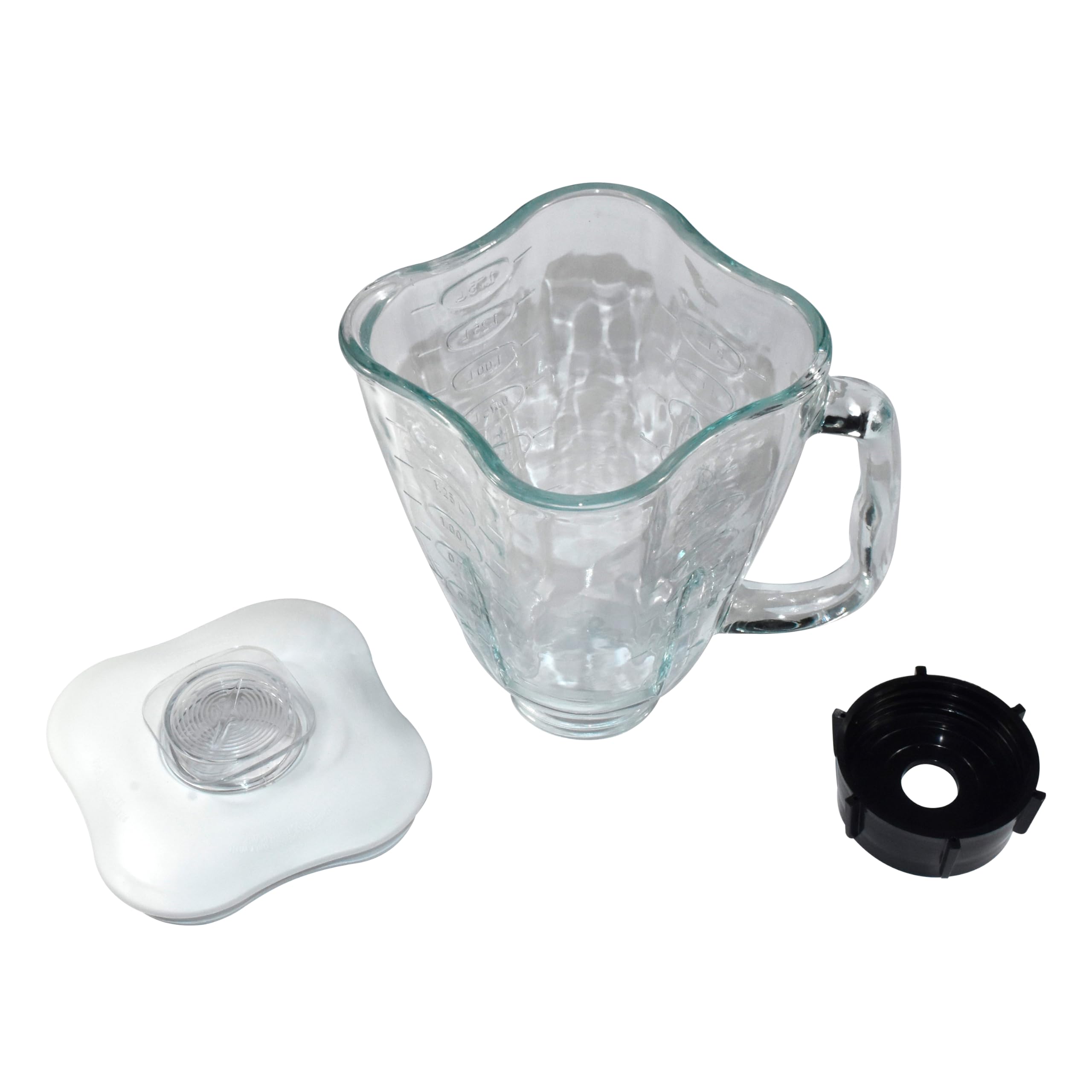 HQRP 6-Cup (1.75L) Glass Blender Pitcher Replacement for Oster Osterizer Blenders - 0.46 Gallon Capacity with White Lid - Perfect for Smoothies, Shakes & Kitchen Blending