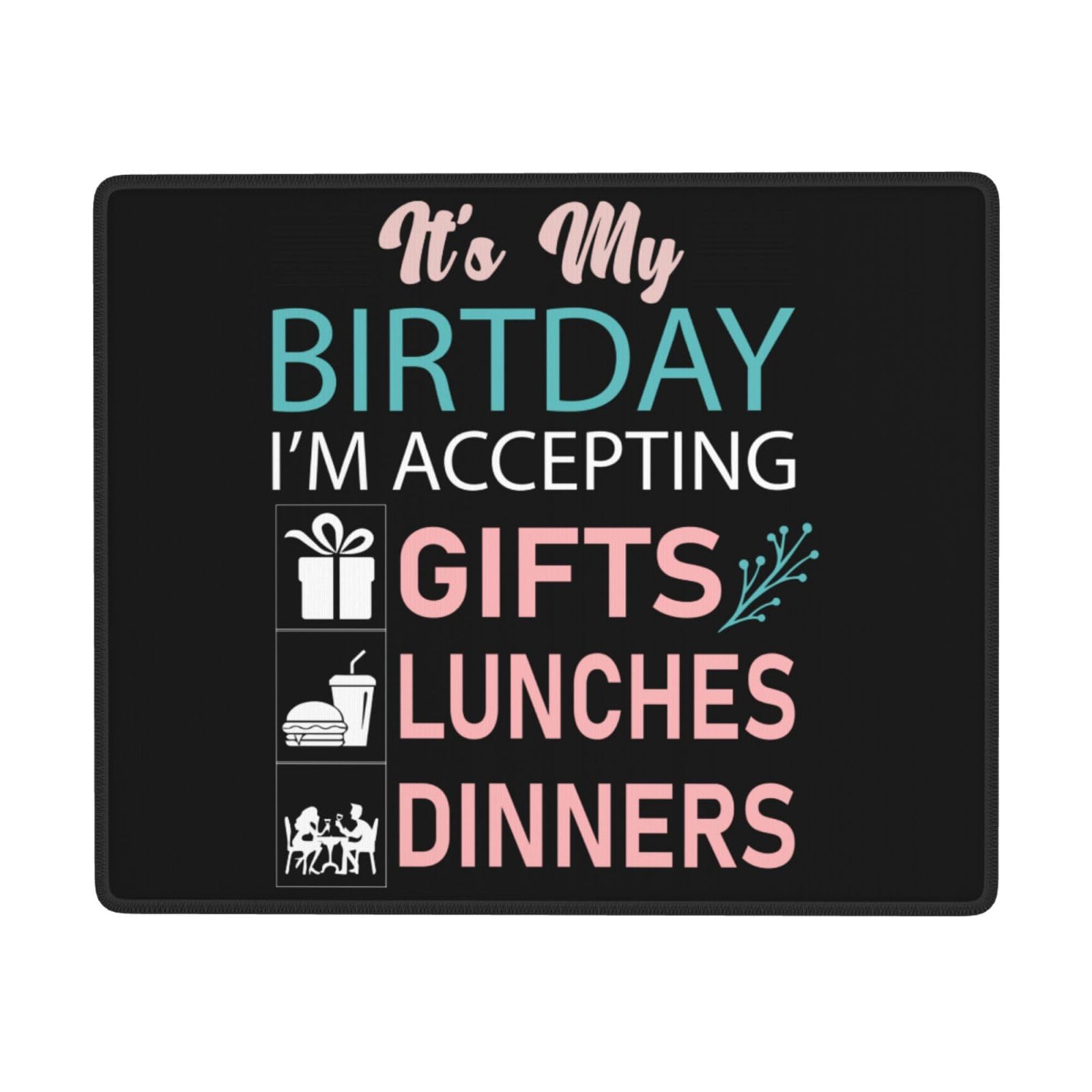 SIYTUAU Birthday Gift Mouse Pad - Waterproof, Non-Slip Rubber Desk Mat for Office & Gaming (7x9 Inches) - Perfect for Lunches, Dinners, and Celebrations