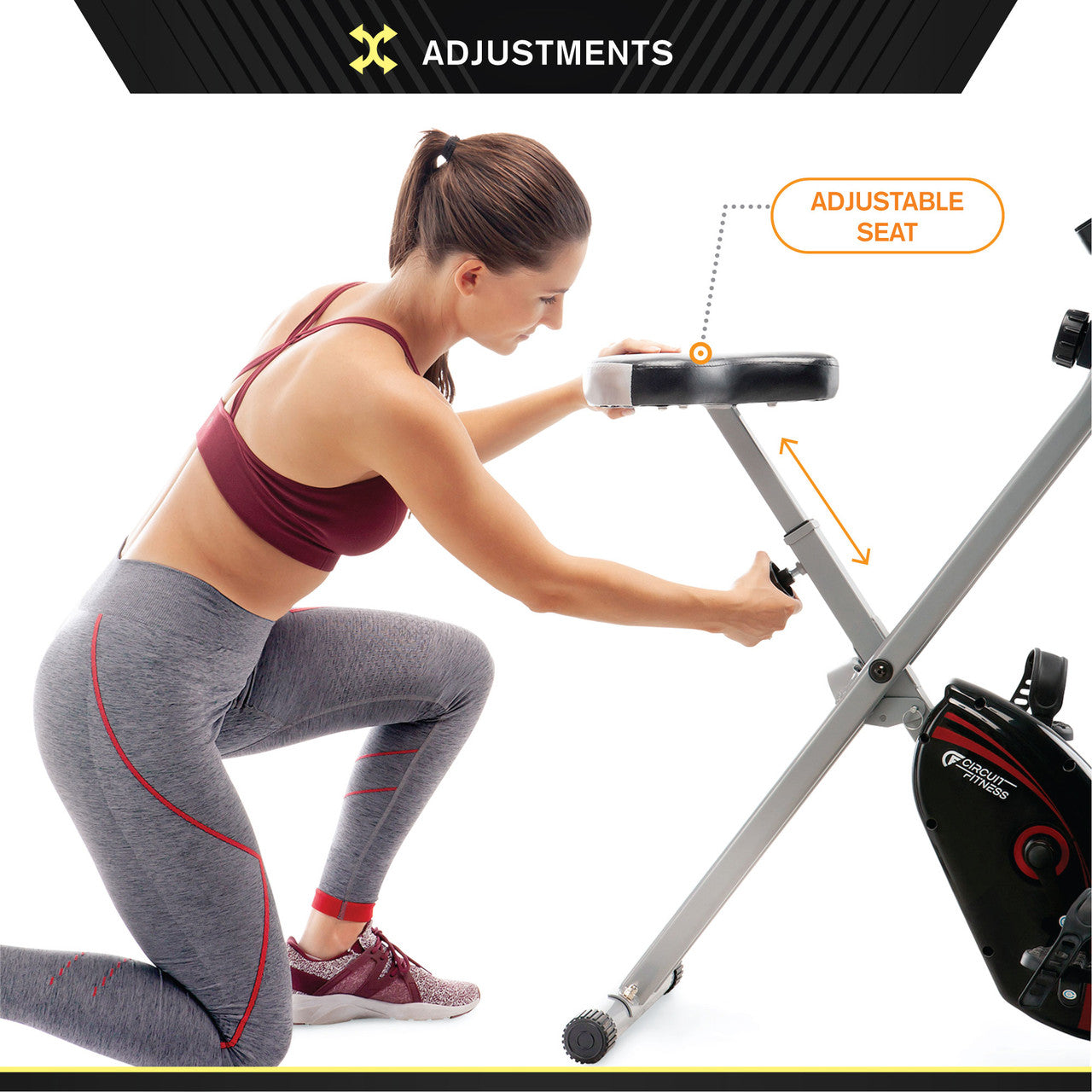 Circuit Fitness AMZ 150BK Folding Upright Exercise Bike with Adjustable Resistance - Perfect for Home Gym, Cardio Workouts & Small Spaces