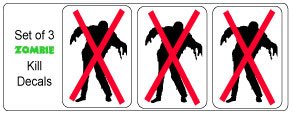 Gear Tatz - Set of 3 Zombie Killer Stickers - Funny Car Bumper Decals - 2x3 Inch Vinyl Stickers - Made in USA - Perfect for Halloween Decor, Car Accessories & Gift Ideas