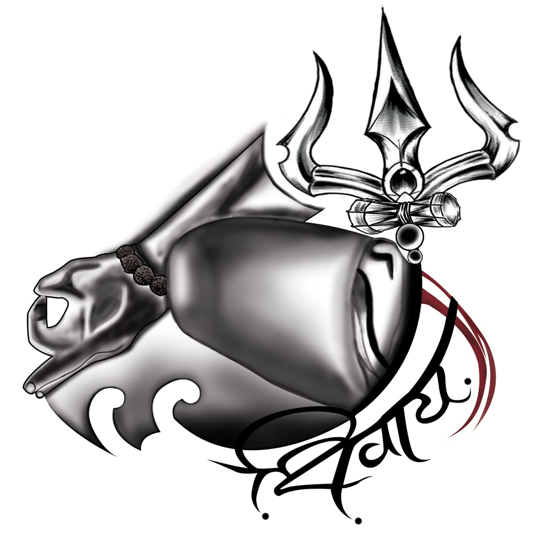Waterproof Temporary Tattoo - Shivaya Lord Trishul Design for Men & Women | Long Lasting Fake Body Art for Festivals, Parties & Spiritual Events