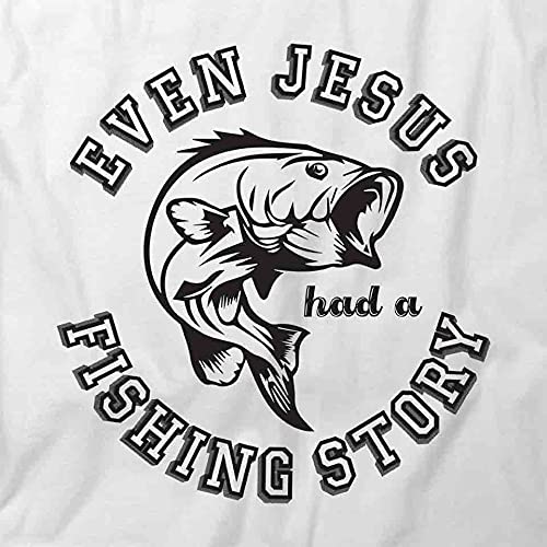 Even Jesus Had A Fishing Story T-Shirt - Funny Christian Graphic Tee for Men & Women | Soft Cotton Printed Shirt for Church, Fishing Trips & Casual Wear