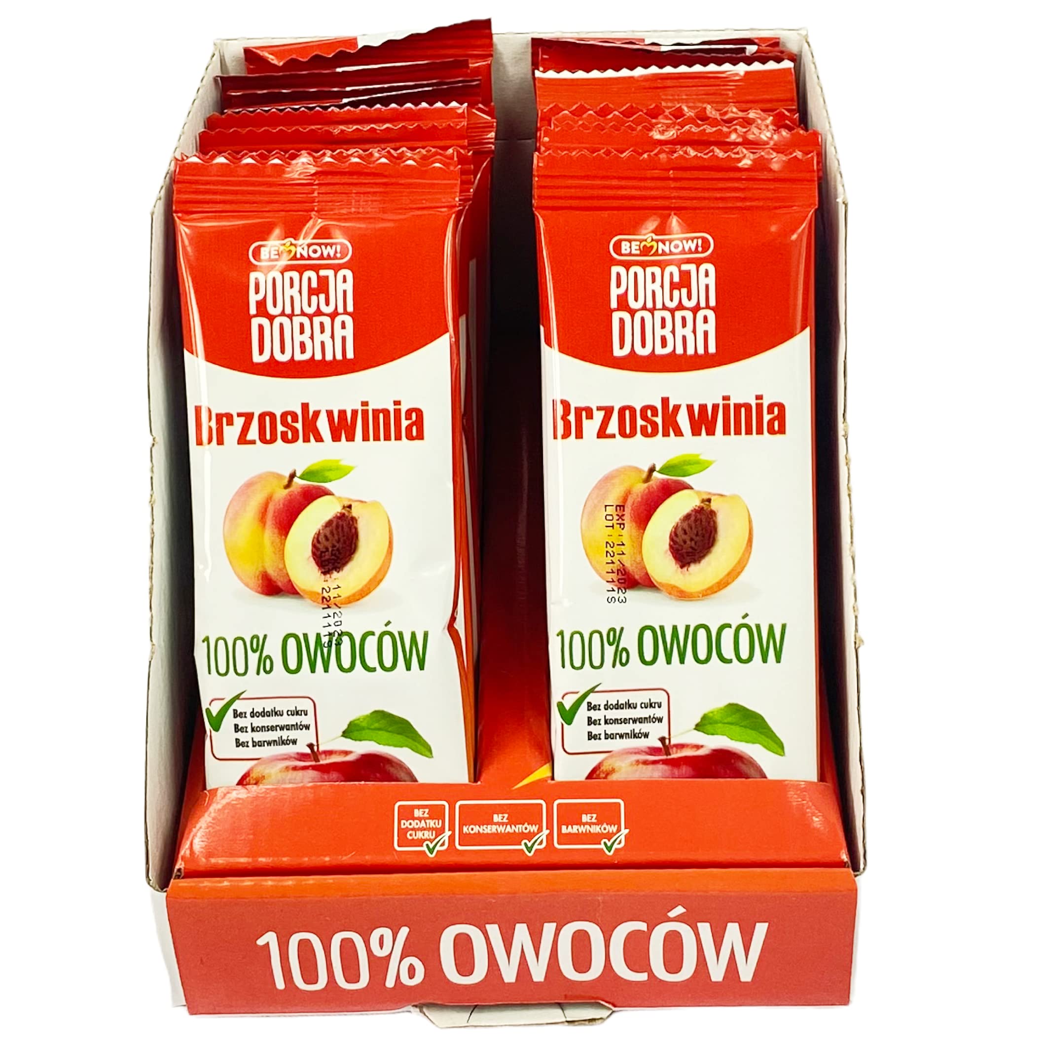 Be Now! Healthy Fruit Bars - Apple & Peach (24 Pack) | 100% Natural Sugar Free Snacks for Kids & Adults | Vegan, Non-GMO, Gluten-Free | Perfect for Lunchboxes, Hiking & On-the-Go Energy Boost