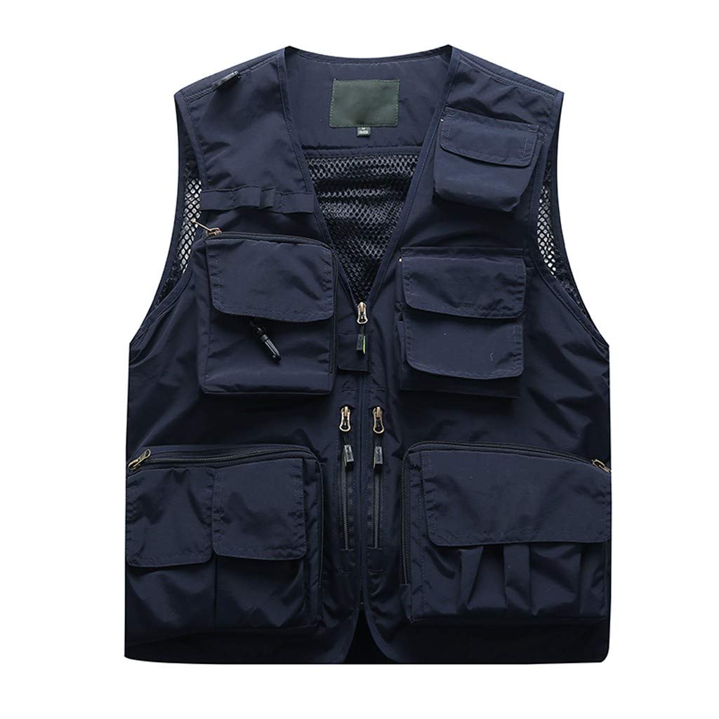 Men's Outdoor Photography Vest - Lightweight Mesh Sleeveless Jacket with Multiple Pockets for Gear Storage - Perfect for Hiking, Travel & Wildlife Photography