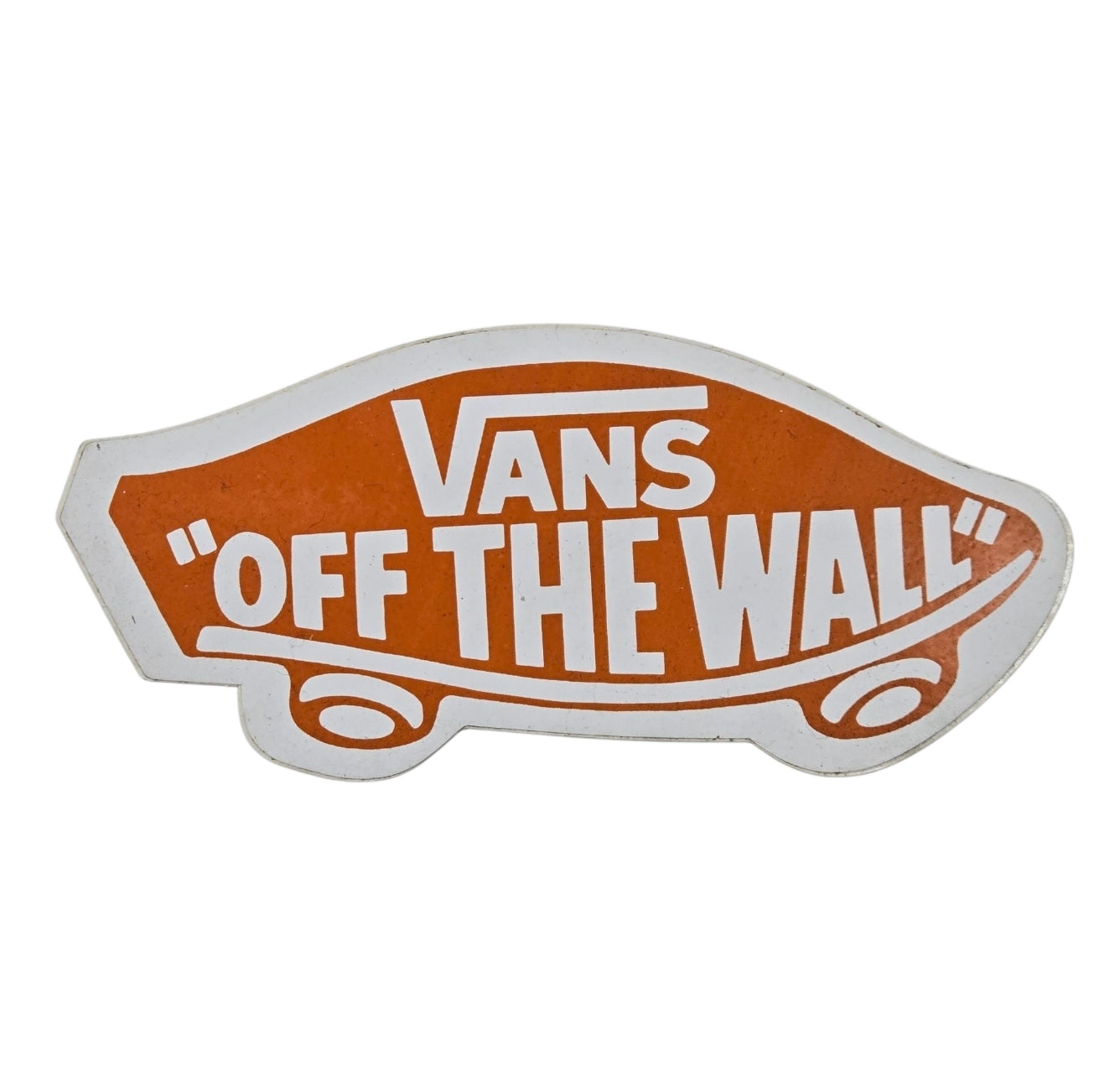 Vintage 80s VANS Off The Wall Stickers - Pack of 6 Retro Skateboard Decals in Orange - Perfect for Laptops, Skateboards & Water Bottles