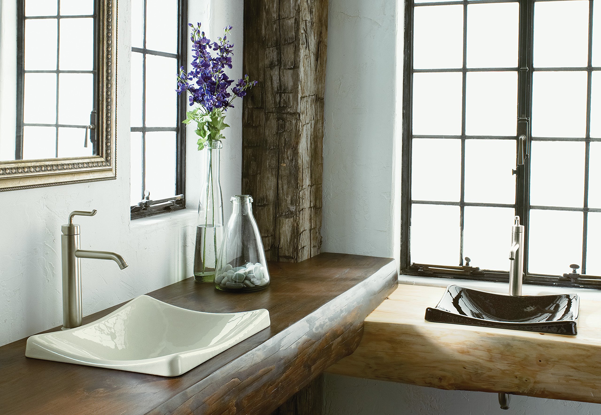 KOHLER K-2833-96 DemiLav Wading Pool Lavatory in Biscuit - Perfect for Bathroom Vanity, Powder Room, and Guest Bath Installations