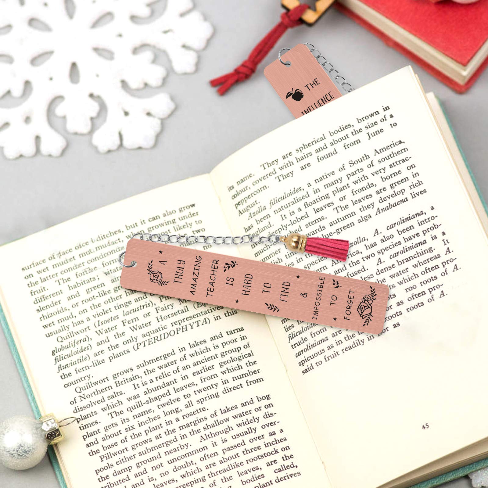 Elegant Rose Gold Metal Bookmarks Set of 3 - Perfect Teacher Appreciation Gift, Book Lover Present, Reading Accessories for Women & Students - Ideal for Classroom, Office, Library & Book Club Use