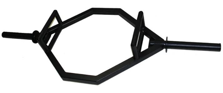 Black Olympic Deadlift Bar with Multi-Height Grips - Heavy Duty Hex Trap Bar for Weightlifting, Strength Training & CrossFit Workouts