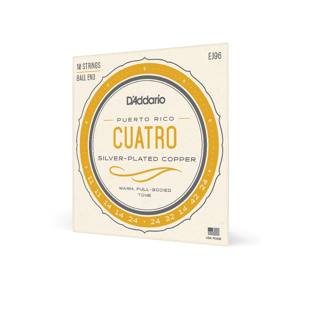 D'Addario Silver Plated Copper 10-String Set for Puerto Rican Cuatro - Authentic Sound & Durability - Perfect for Traditional Latin Music & Live Performances