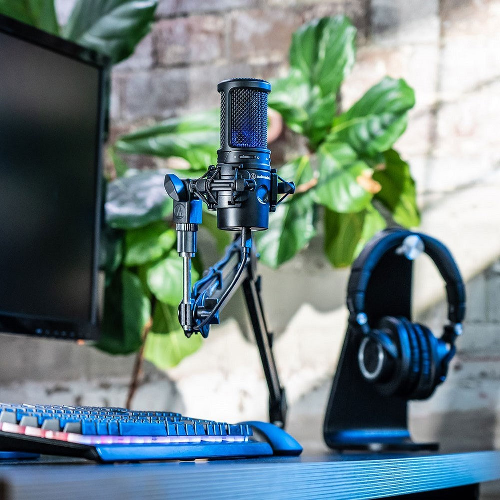 Audio Technica AT2020USB+ USB Condenser Microphone with Boom Arm Stand Bundle - Professional Studio Recording, Podcasting, Streaming & Voice Overs