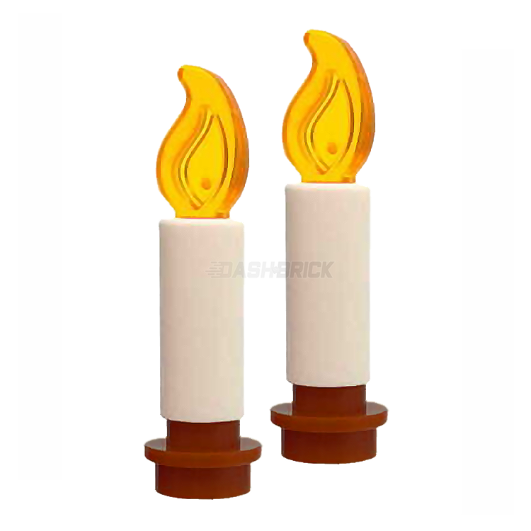 LEGO Minifigure Accessory - 2 Candles Set for LEGO Mini Figures | Perfect for Birthday Cakes, Halloween Decor & LEGO City Scenes
