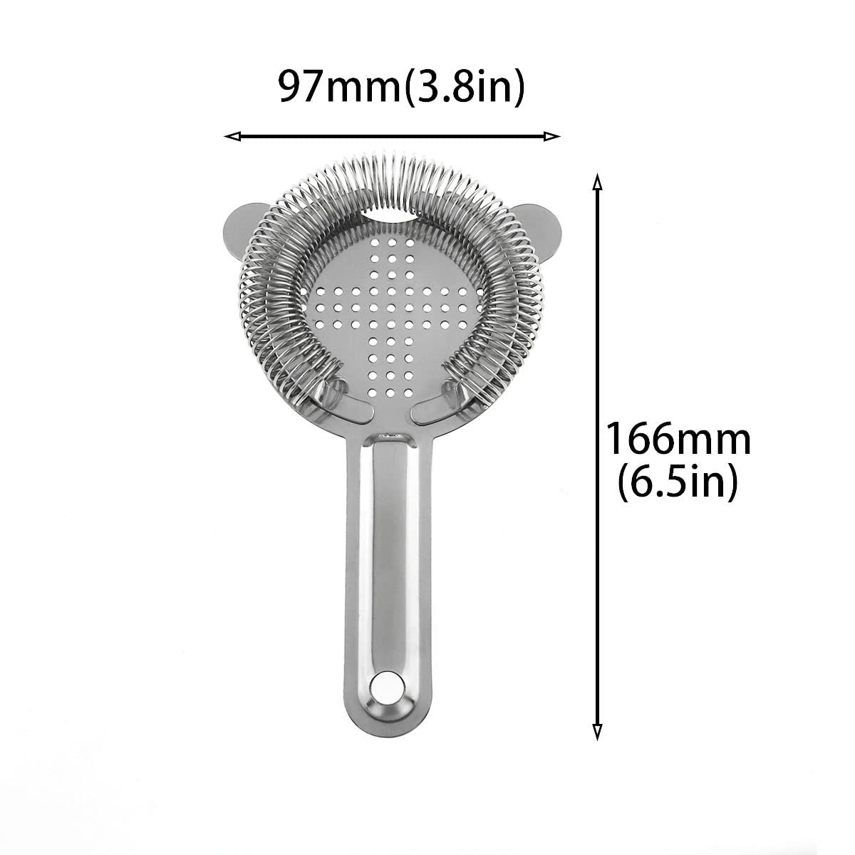 Premium Stainless Steel Cocktail Strainer - Professional Bar Tools for Ice Cube Filtering, Mixing & Serving | Perfect for Home Bars, Cocktail Parties & Bartending