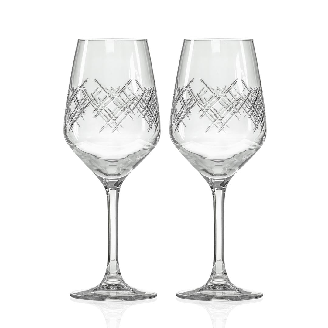 Premium Argyle 10.75oz White Wine Glasses Set of 2 - Elegant Crystal Stemware for Chardonnay, Riesling & Sauvignon Blanc - Perfect for Dinner Parties, Weddings & Romantic Evenings