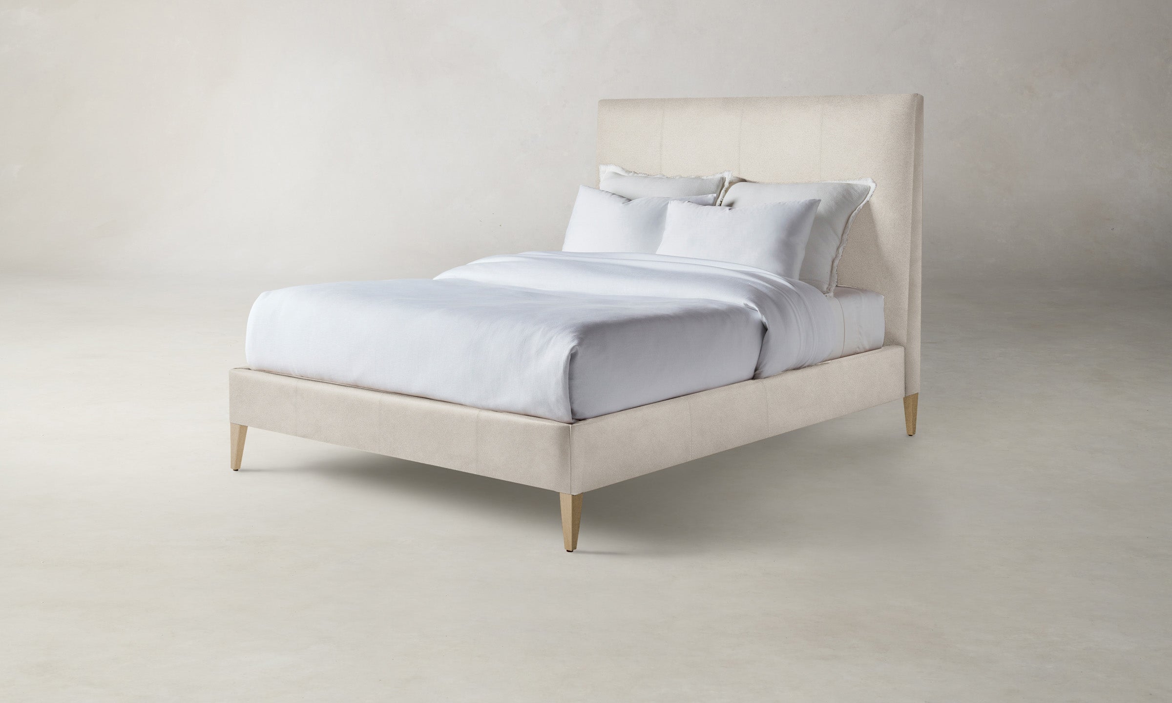 The Essex Bed - Premium Nubuck Leather Upholstered Bed Frame for Luxurious Bedroom Decor | Perfect for Master Bedrooms & Guest Rooms