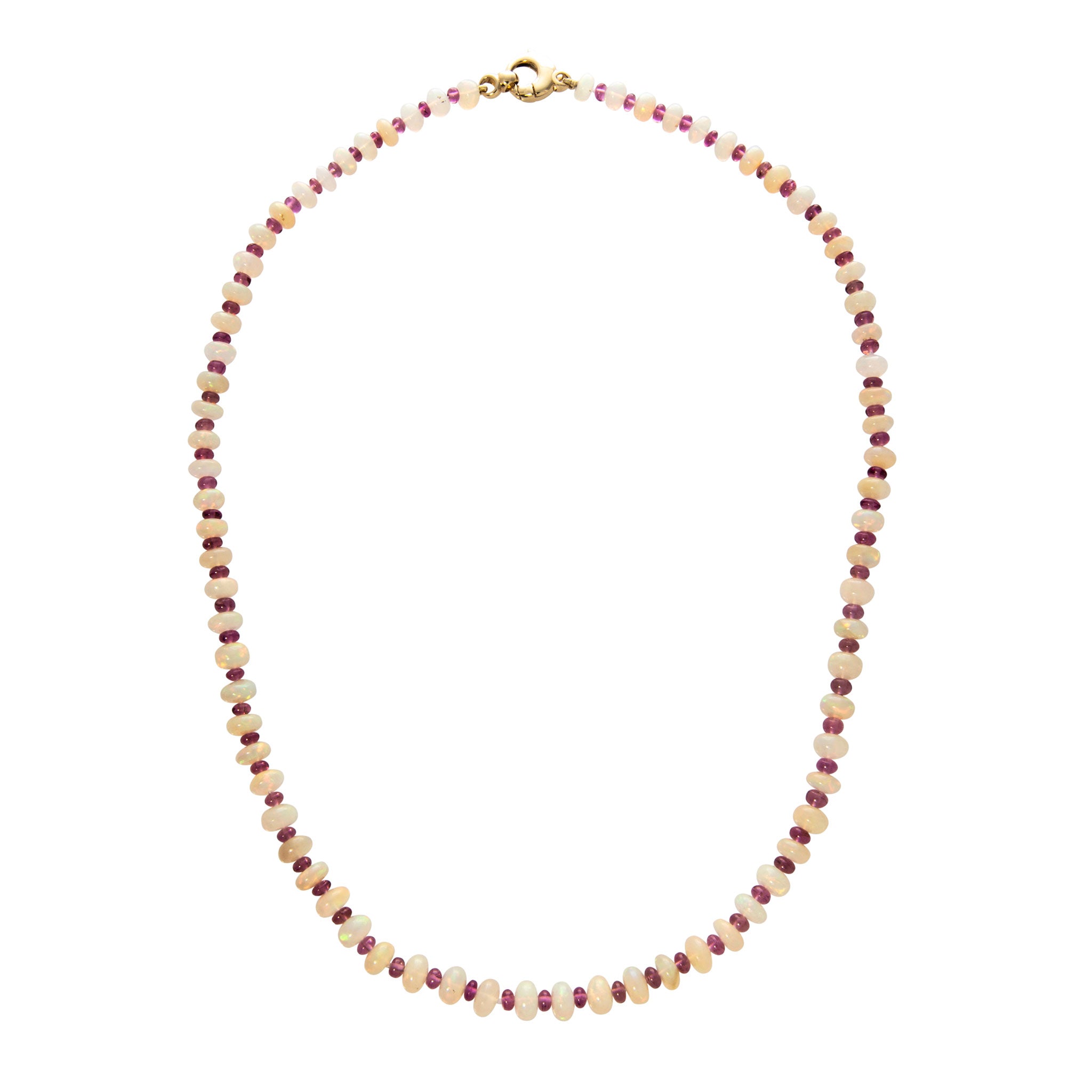 Goshwara Opal & Rubellite Beaded 18K Gold Necklace for Women - Elegant Statement Jewelry for Parties, Weddings & Special Occasions