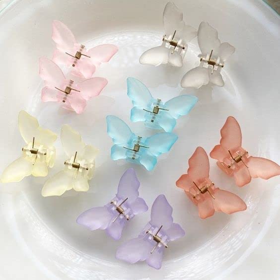 Bakefy 6-Pack Small Butterfly Hair Claw Clips for Women & Girls - Decorative Barrettes, Jaw Clips with Bow Design - Perfect for School, Parties, Weddings and Everyday Hairstyling
