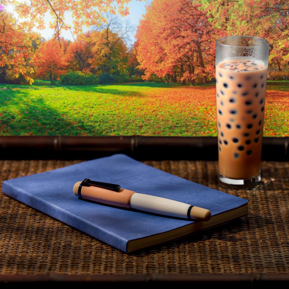 Opus 88 Omar Fountain Pen - Premium Eyedropper Fountain Pen with Milktea Color (2023) - Perfect for Journaling, Calligraphy & Gift Giving