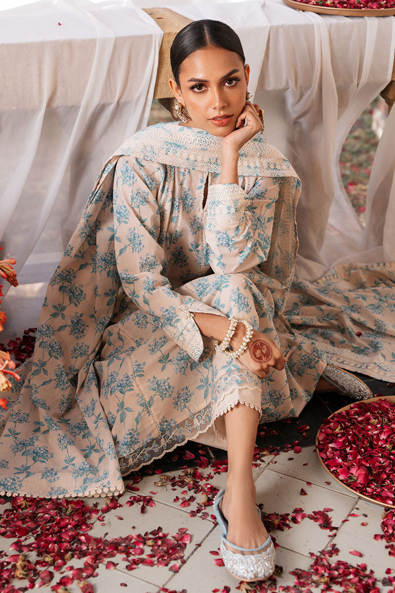 DAINTY ROYALE 3-Piece Printed Lawn Suit for Women - Floral Embroidered Pakistani Formal Dress - Perfect for Weddings, Parties & Special Occasions