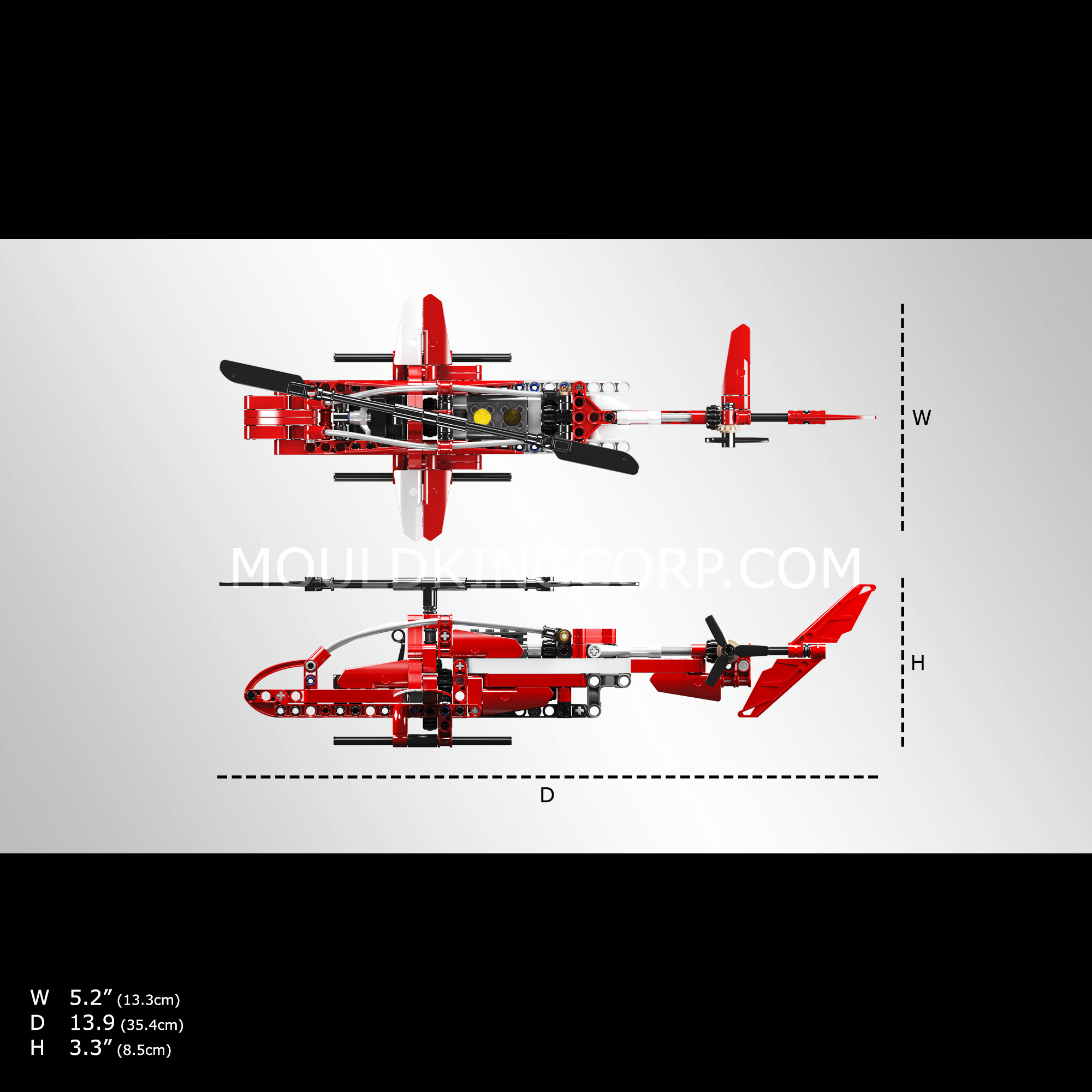 Mould King 24022 Sparrow Helicopter Building Blocks Toy Set - 266 PCS STEM Educational Construction Kit for Kids & Adults | Creative Play, Birthday Gift, Classroom Activity