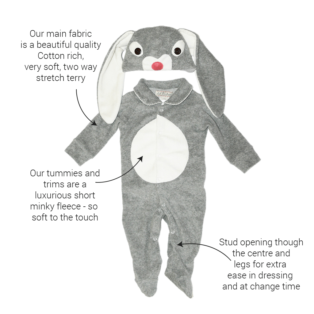 Adorable Lil' Grey Easter Bunny Costume for Baby - Soft & Comfortable Outfit for Easter Photos, Spring Celebrations & Holiday Parties