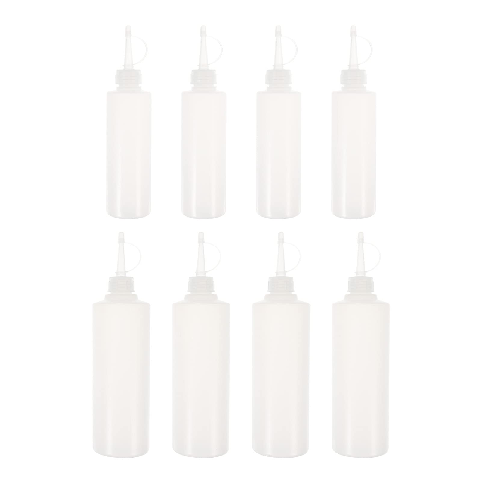 SOLUSTRE 8-Piece Condiment Dispenser Set - Leak-Proof Dressing Bottles for Ketchup, BBQ Sauce, Oil, Vinegar & Salad Dressing - Perfect for Grilling, Picnics, Restaurants & Home Kitchen Use