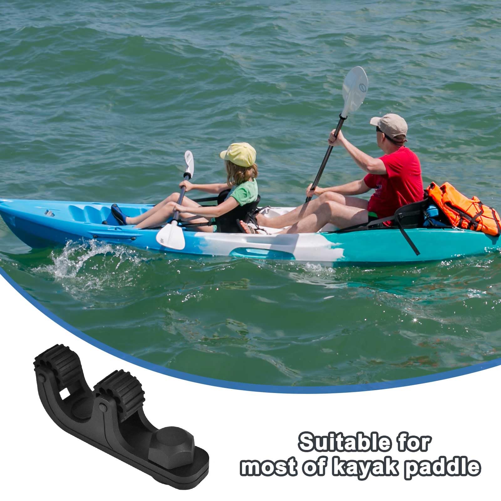 Instellar Kayak Paddle Holder - 2PCS Adjustable Kayak Paddle Clip with Track Mount, Flexible Fishing Accessories for Secure Paddle Storage - Perfect for Kayaking, Fishing, and Water Sports