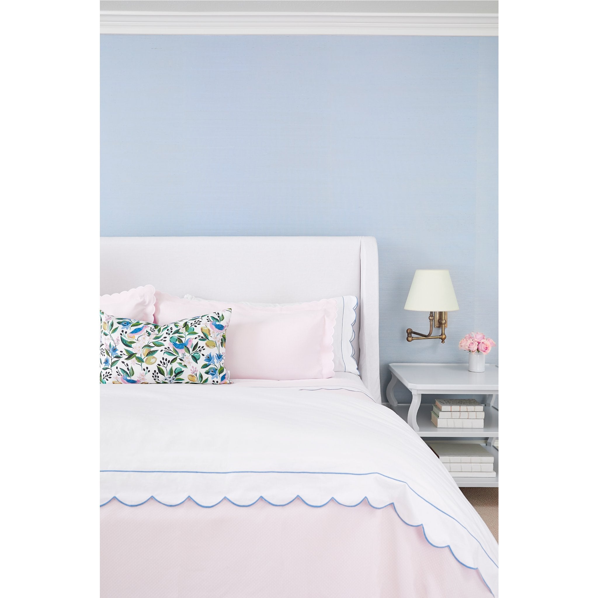 Sky Blue Grasscloth Wallpaper - Natural Textured Roll for Living Room, Bedroom & Office Decor | Eco-Friendly & Peel-and-Stick Installation