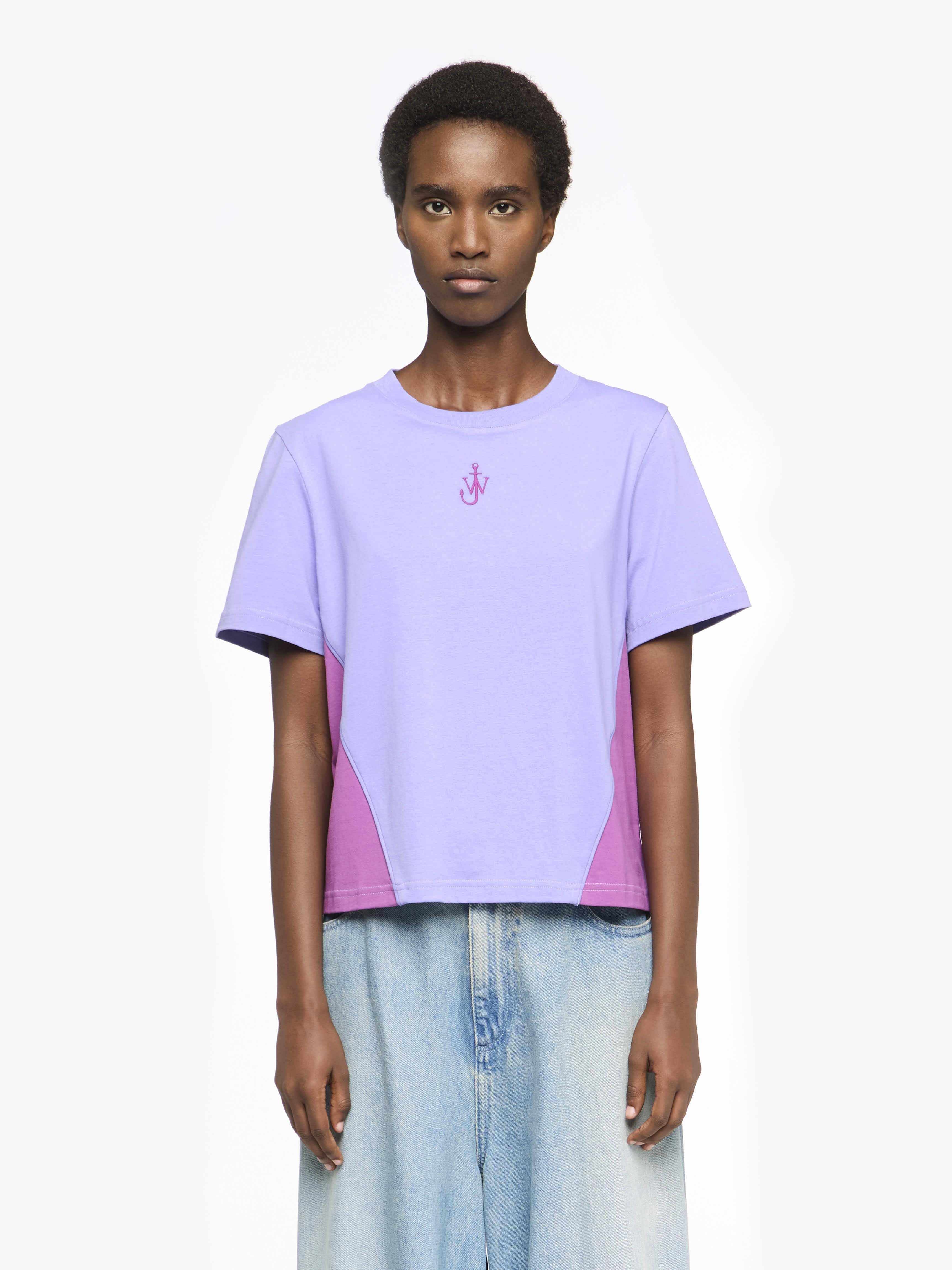 Stylish Cropped Panel T-Shirt with Anchor Embroidery - Trendy Casual Top for Women | Perfect for Summer Outfits, Beachwear & Street Style Fashion