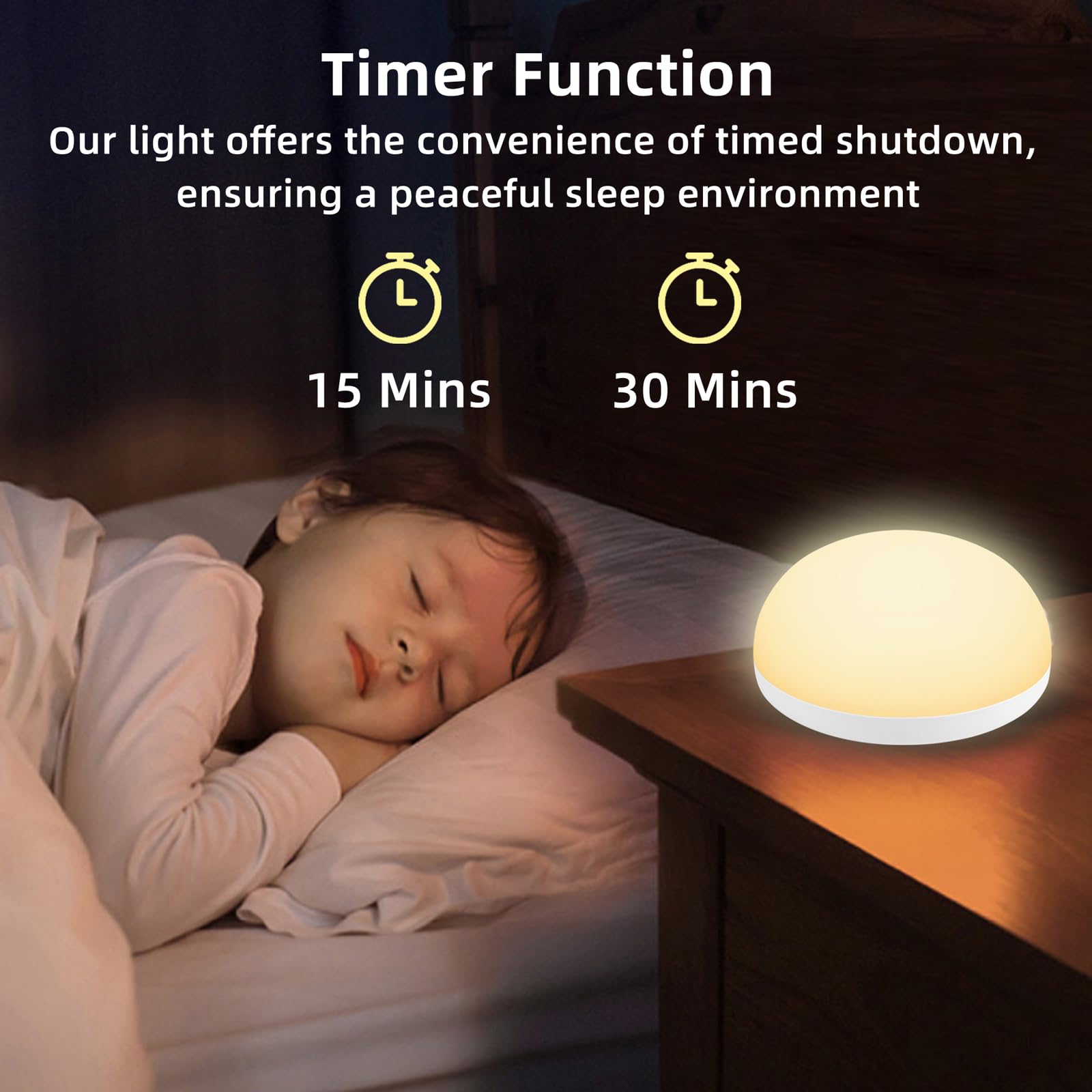 Rechargeable Baby Night Light with Remote & Timer - Dimmable Touch Control Nursery Light for Breastfeeding, 2 Color Modes | Portable Night Light for Kids Room, Bedside & Travel Use