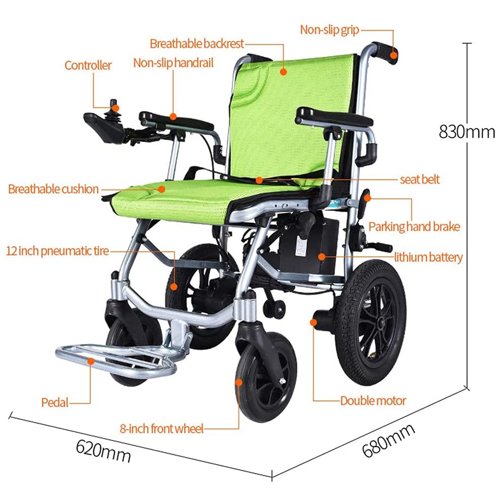Lightweight Electric Wheelchair with Fast-Fold Design - 17.7