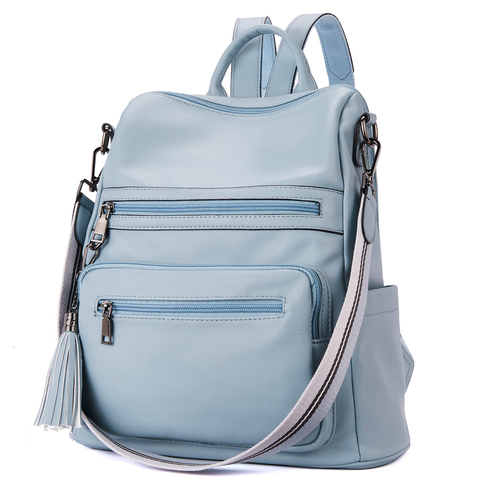 Stylish Women's Leather Backpack Purse - Large Designer Shoulder Bag for Travel, Work & Daily Use | BROMEN Fashionable Handbag for Ladies