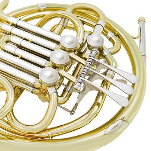 Bb/F Double French Horn 4 Keys Gold Lacquer Brass with Case & Accessories for Professional Performances