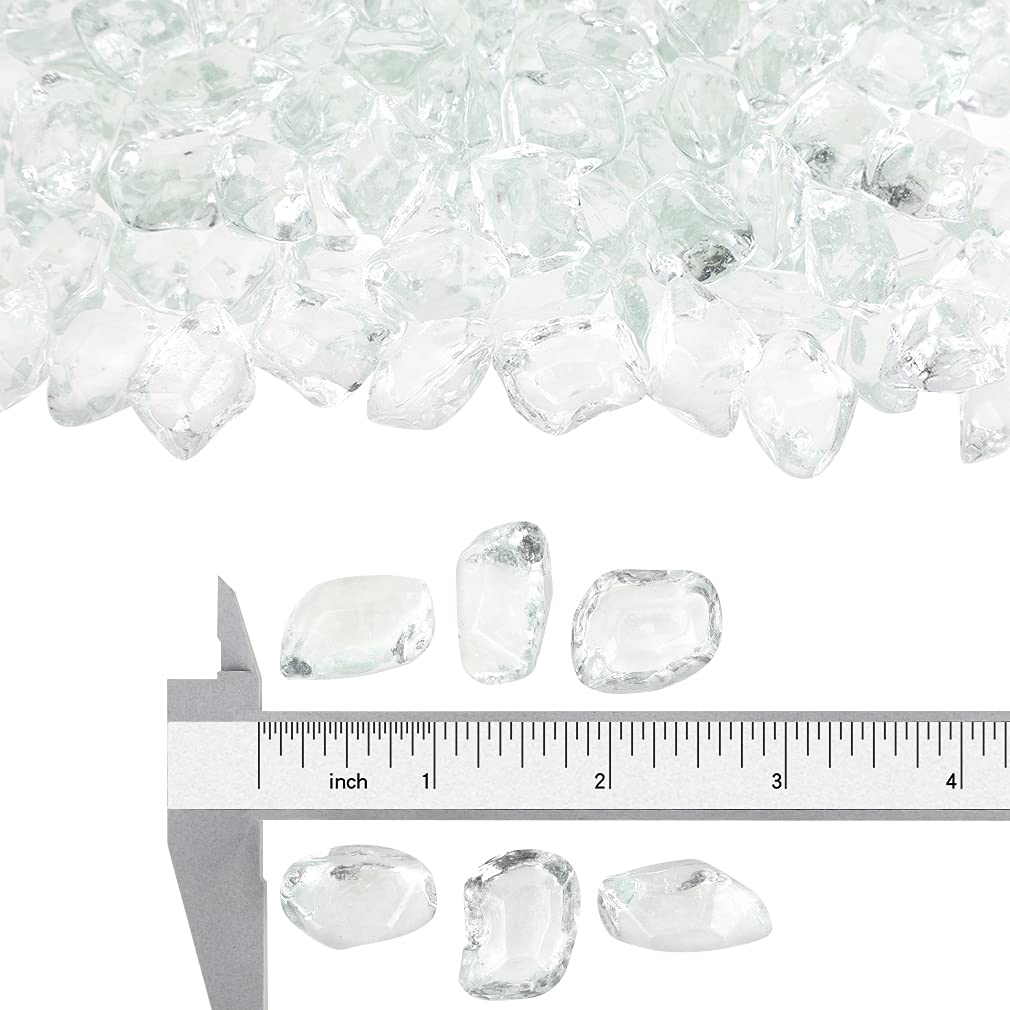 Stanbroil 10-Pound Fire Glass - 1/2 Inch Reflective Polygon Fire Pit Glass for Indoor/Outdoor Fireplace, Fire Pit, and Landscape Design - Shatterproof & Heat Resistant Crystal Glass for Patio, Backyard, and Garden Decor