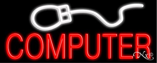 Custom Neon Computer Glass Sign - Made in USA | Perfect for Gaming Room, Office Decor & Tech-Themed Gifts