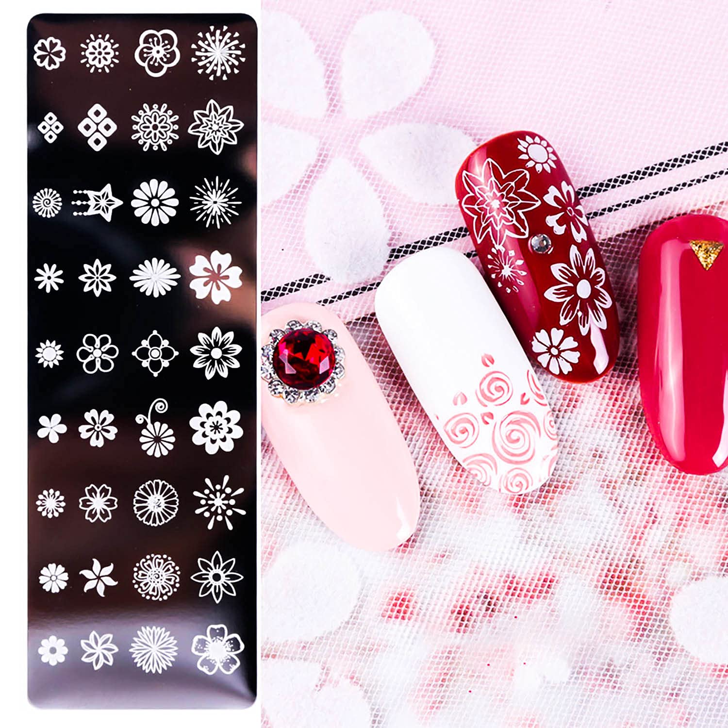 DANNEASY 6-Piece Nail Stamp Kit - Holiday Style Nail Stamping Plates, Stencils, Stamper & Scraper with Storage Bag for DIY Manicure | Perfect for Christmas, Halloween & Party Nail Art Designs