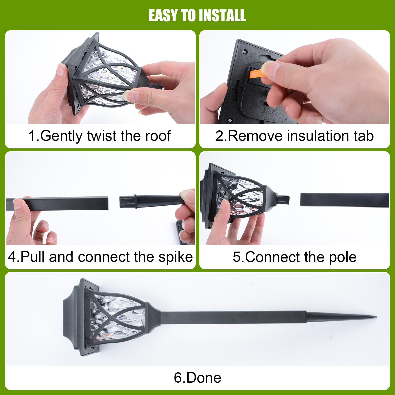 Fohil 6 Pack Solar Garden Lights - Waterproof IP65 Solar Outdoor Lights for Pathway, Yard, Walkway, Driveway & Lawn | Solar Powered Landscape Lighting for Beautiful Nighttime Ambience & Enhanced Safety