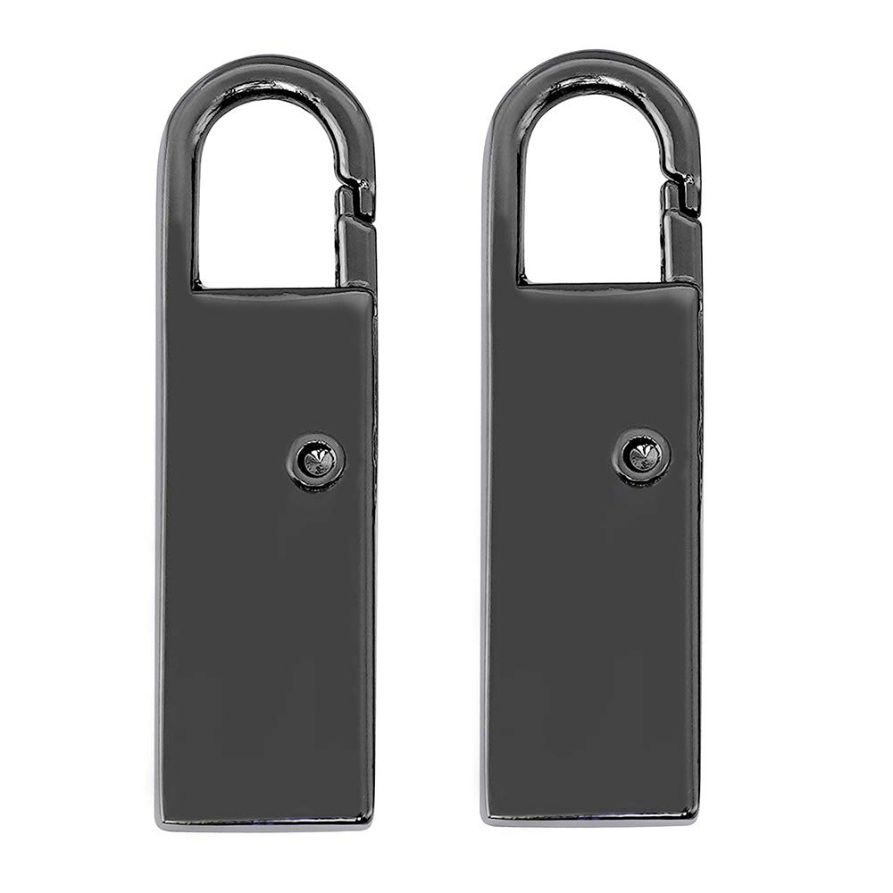 IParts Black Metal Zipper Pull Replacement (2-Pack) - Durable Zipper Handle Repair for Suitcases, Backpacks, Luggage & Jackets | Travel Gear Accessory & Clothing Fix Solution