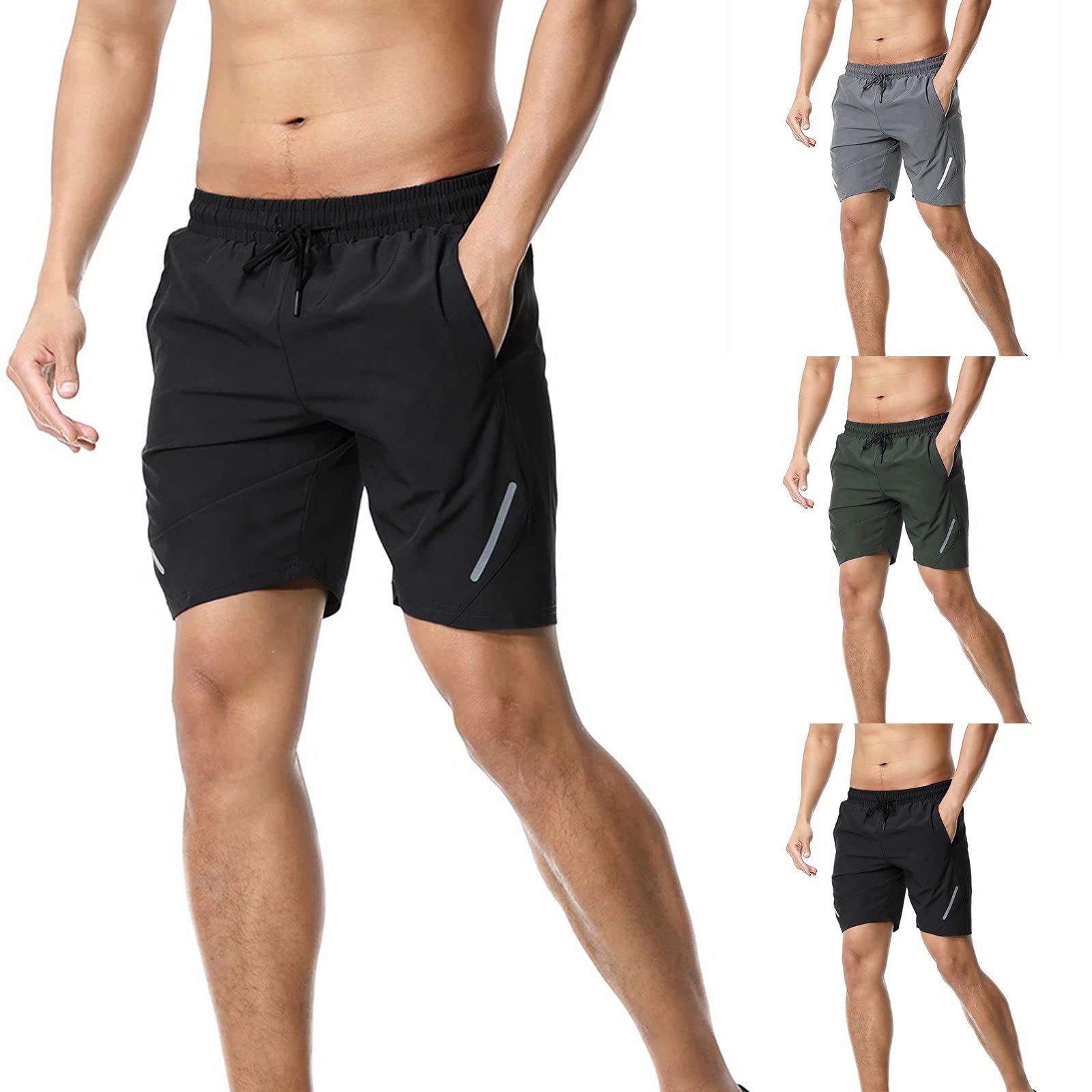 **Men's Workout Gym Shorts - Breathable Athletic Running Shorts with Pockets for Bodybuilding, Sports & Beach - Perfect for Training, Jogging & Casual Wear**