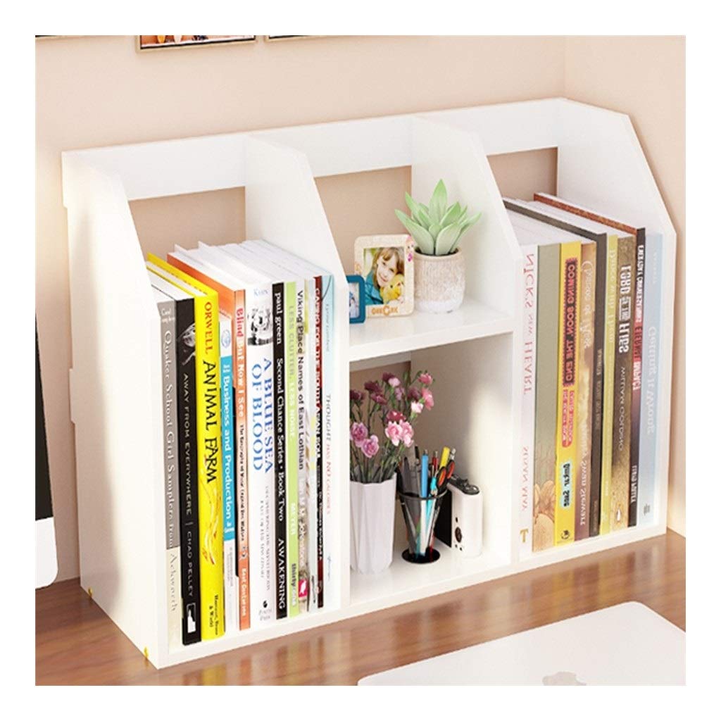Adjustable Wooden Desktop Bookshelf Organizer - Multifunctional Office & Bedroom Storage Rack with Multi-Layer Design - Perfect for Books, Files, and Decor (White) - Ideal for Home Office, Study Room, and Dorm Organization