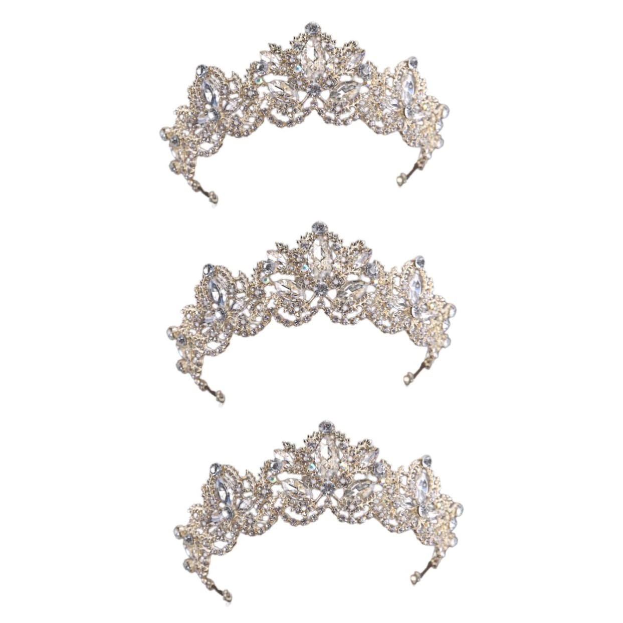 FOMIYES 3-Piece Bridal Tiara Set - Rhinestone Wedding Headpiece for Women, Bride Crystal Hair Accessories Crown - Perfect for Bridal Shower, Wedding Ceremony & Formal Events