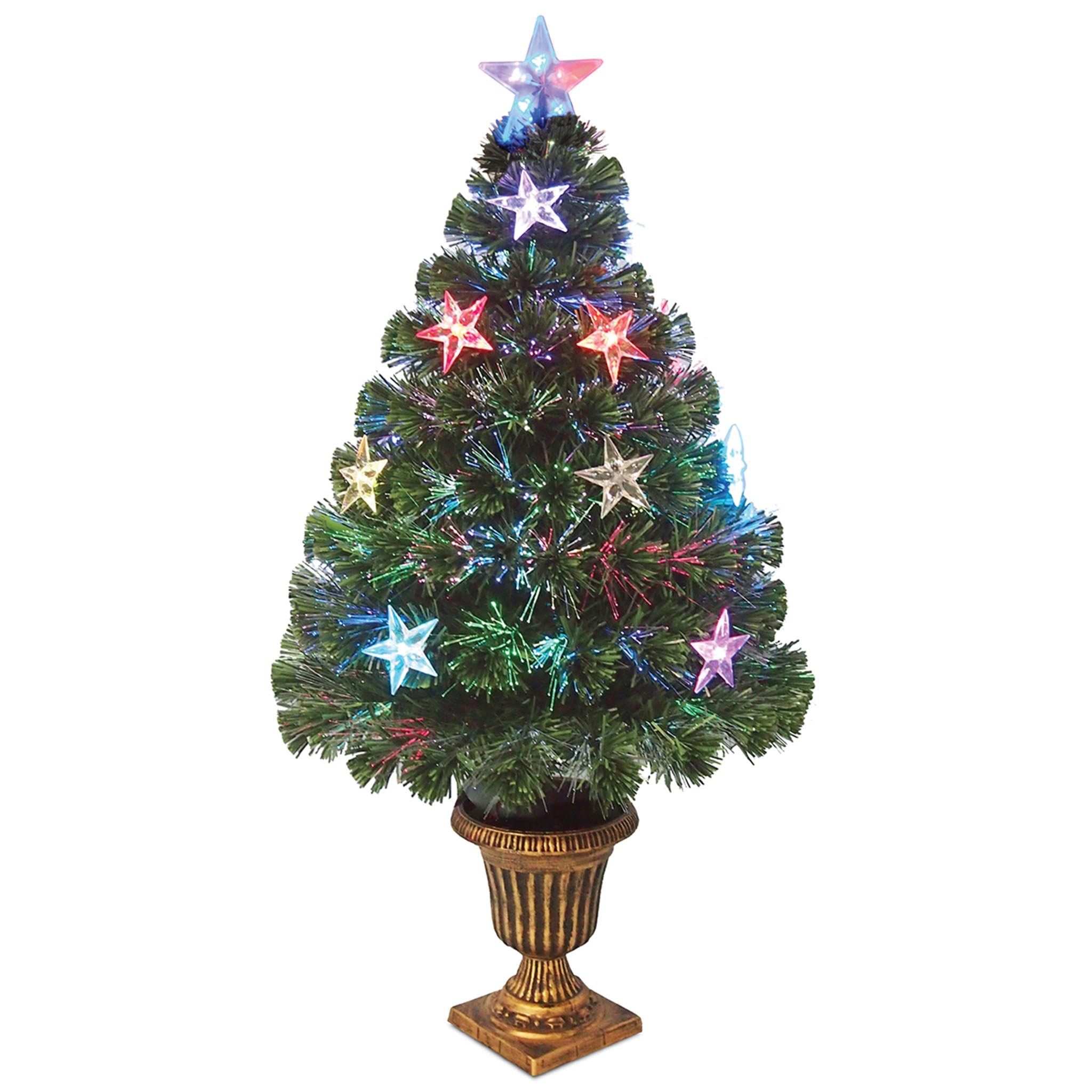 36 Inch Pre-Lit Fiber Optic Christmas Tree with Star Topper - Sparkling Holiday Decor for Home, Office, and Party Celebrations