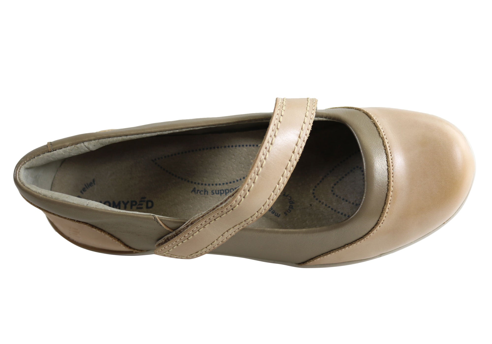 Homyped OSHA Approved Women's Leather Comfortable Extra Wide Fit Shoes - Slip Resistant & Supportive for Work, Nursing, and Long Hours on Feet