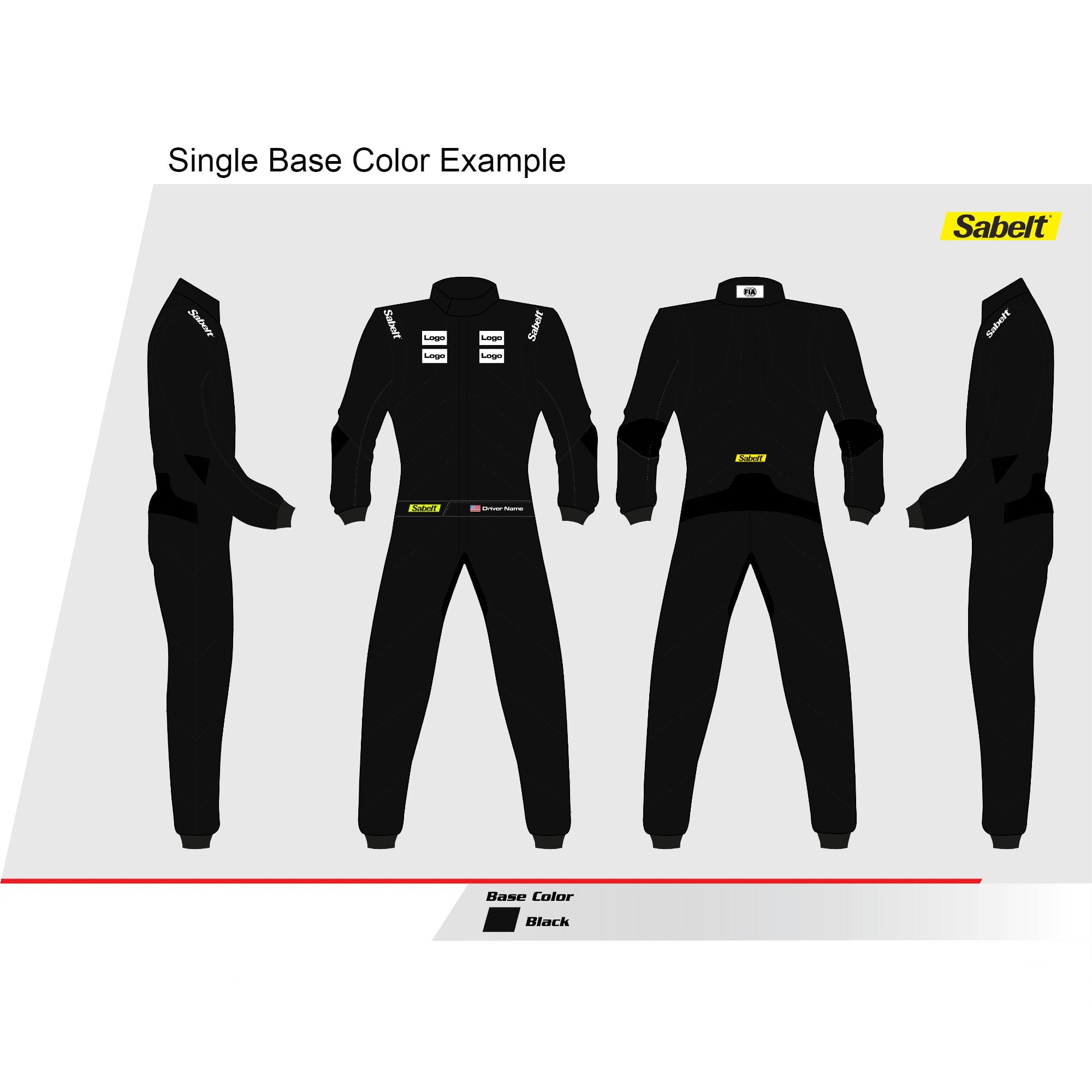 Sabelt TS 10 Custom Printed Racing Suit - High Performance Fireproof Racewear for Motorsports, Track Days & Professional Drivers