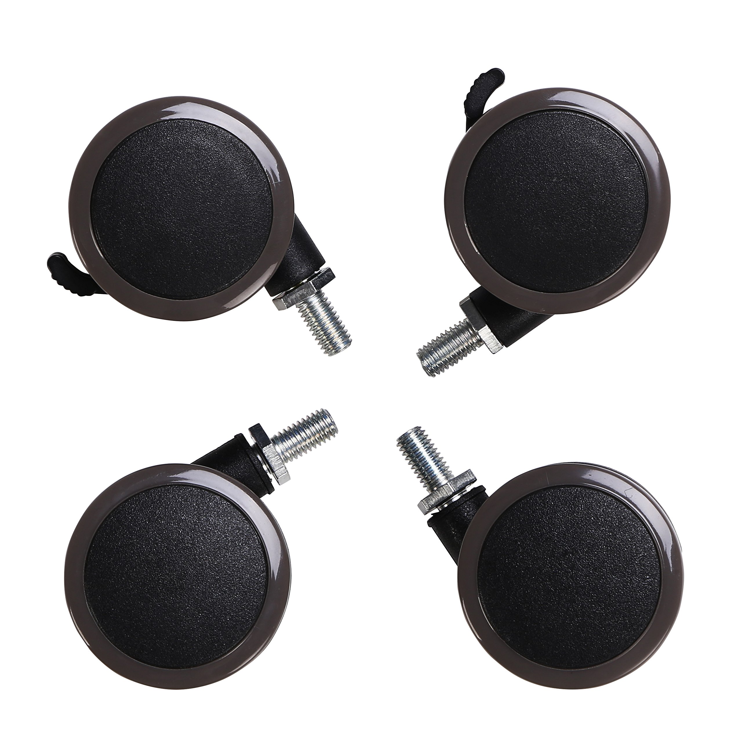 FlexiSpot Height Adjustable Desk Leg Casters Wheels - Set of 4 for Office, Home & Gaming Desks - Smooth Rolling & Locking Swivel Wheels for Ergonomic Workstations